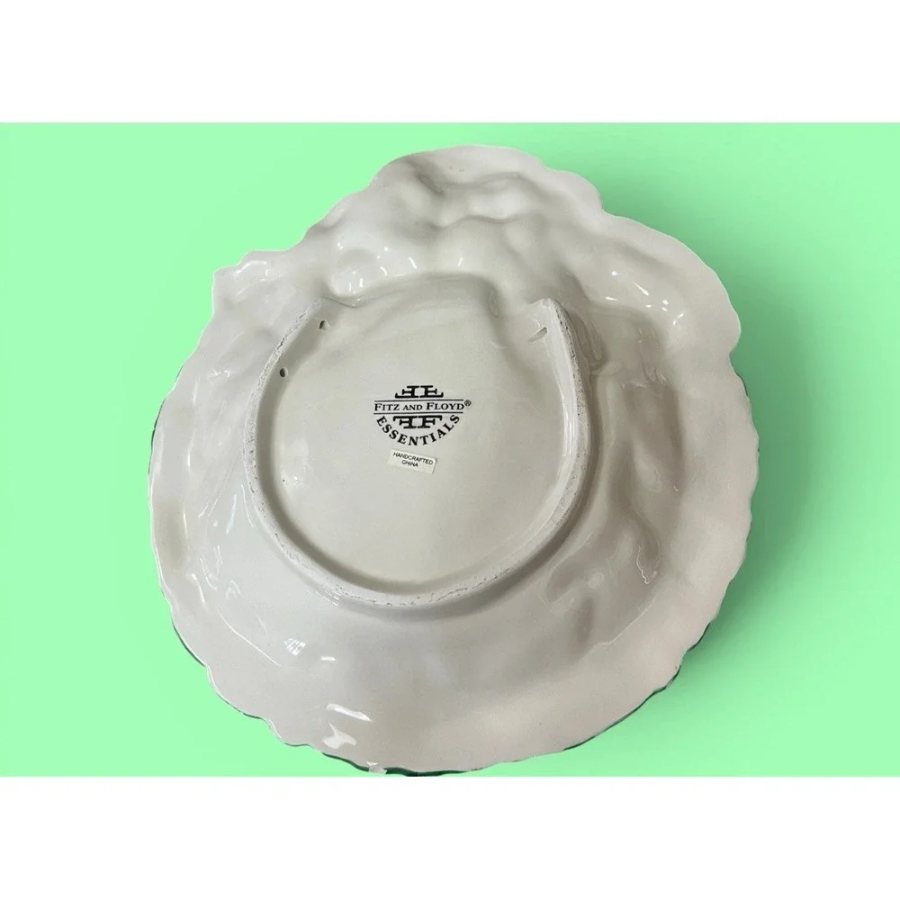 Fitz & Floyd Essentials Ho Ho Ho Santa Claus Canape Plate Christmas Cookies